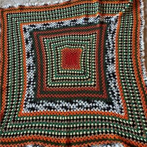 Handmade Crochet Granny Square Afghan / Throw Blanket